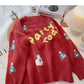 Vintage fun aging personalized printed round neck long sleeve loose top  6005