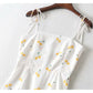 Sweet yellow cherry suspender skirt  7046