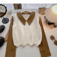Long sleeve stitching design sense sweater gentle blouse  6499
