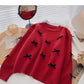Langärmliger, einfarbiger Vintage-Pullover mit dünnem Top 6185