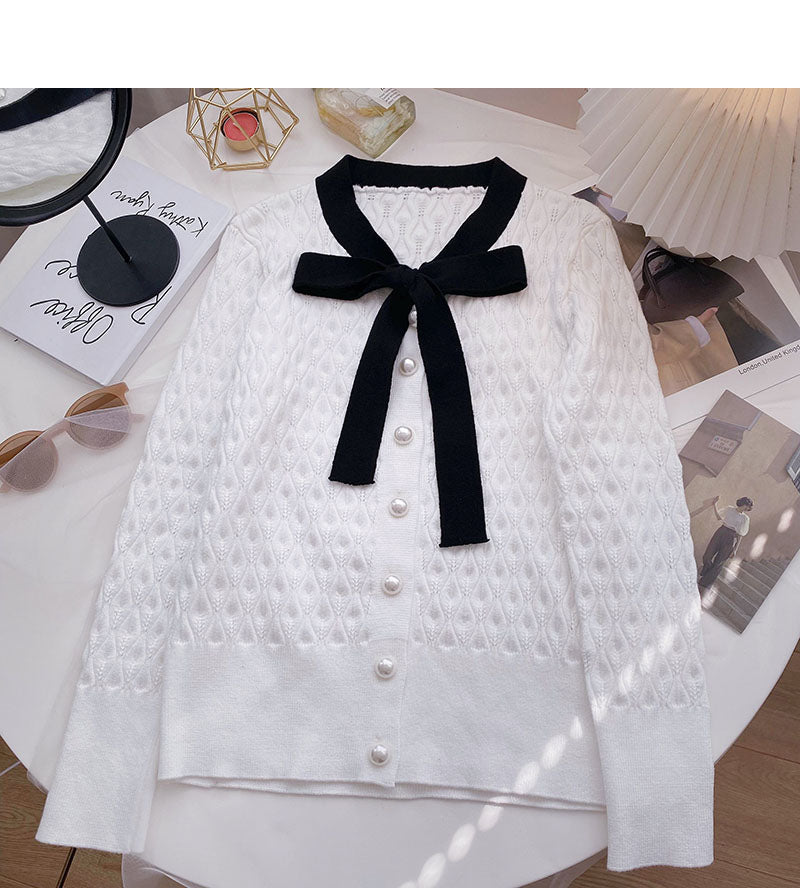Gentle bandage pearl button long sleeve top  6599