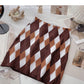 Retro lazy contrast color rhombic lattice Thin High Waist Hip Wrap Skirt  5569