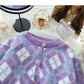 Korean version of foreign style sweet aging small Ling lattice long sleeve top  6009