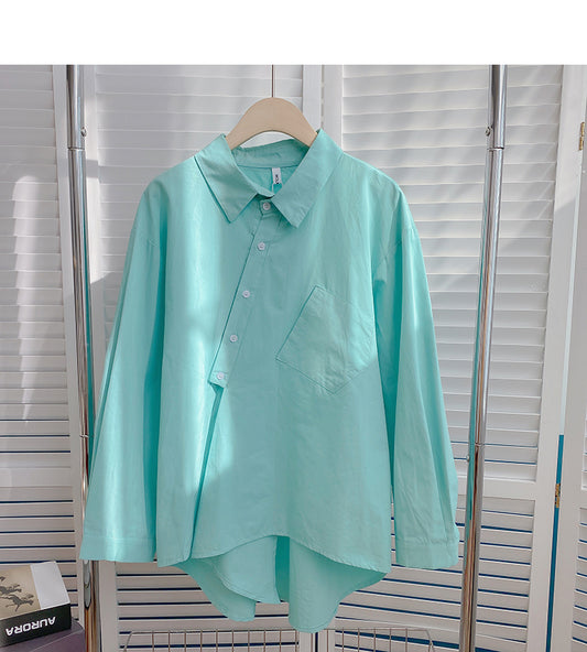Korean design irregular thin loose long sleeved cardigan top  6405