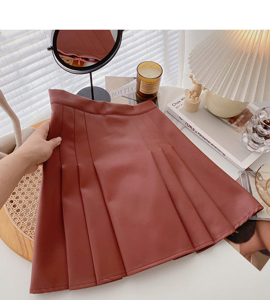 Design sense retro temperament thin high waist pleated skirt  5561