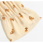 Blumenkleid 7044 im französischen Mädchenstil mit eckigem Ausschnitt und Fliege zum Schnüren mit Blasenärmeln