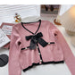 Korean version of exotic sweet long sleeved pearl button blouse  6441