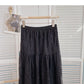 Slim and fairy, versatile, elastic waist, medium and long skirt  5797
