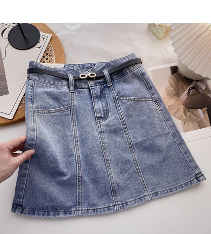 Slim design personalized pocket high waist skirt  5605