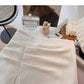 New Korean simple retro solid color pleated hip A-line skirt  5621