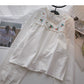 Korean design embroidered Square Neck slim long sleeved baby shirt  6292
