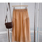 Korean version small fresh pure color versatile high waist skirt  5821