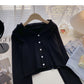 Design sense knitwear coat shows thin leisure hooded long sleeved top  6687