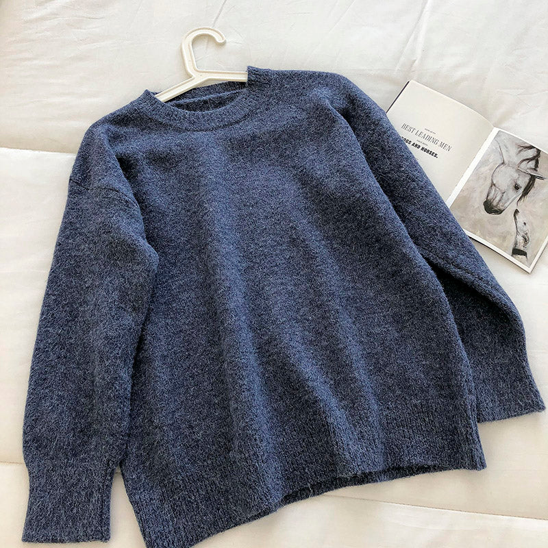 Korean loose long sleeve slim lazy top  5843