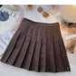 Korean simple and fashionable solid color high waist A-shaped skirt  5548