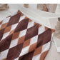 Retro lazy contrast color rhombic lattice Thin High Waist Hip Wrap Skirt  5569