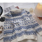 Contrast Vintage jacquard loose Pullover long sleeve sweater  5920