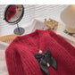 Einreihiger französischer Vintage-Pullovermantel mit V-Ausschnitt 6182
