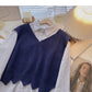 Fashion shirt stitching knitted vest fake two-piece top design  6327