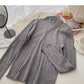 Stand collar long sleeve design slim fit bright silk sweater  6496