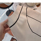 Fashion high waist wrap hip thin color block fishtail skirt  5748