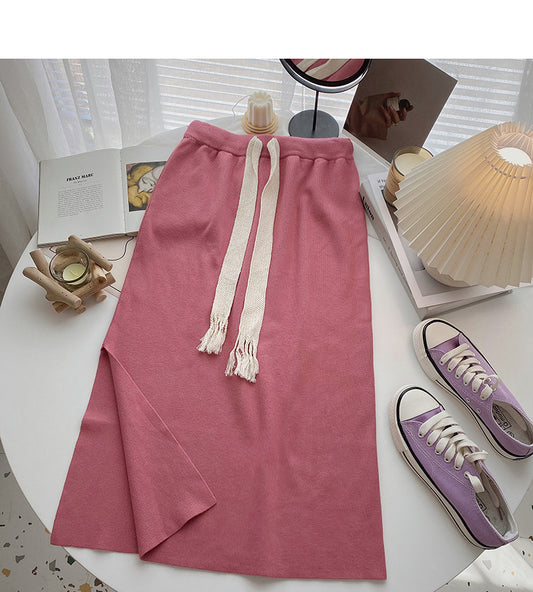 Korean version of lazy style versatile pop split skirt  5783