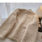 Lamb wool coat female Korean minority design loose pocket long sleeve top  6221