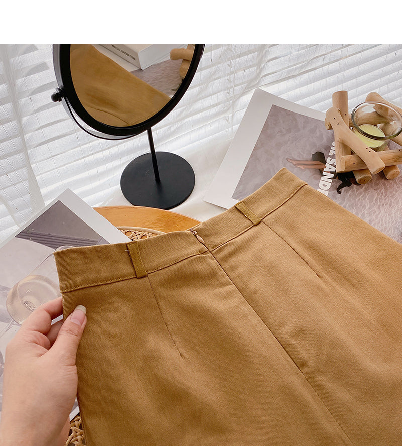 Korean short skirt with thin Ruffle hem and hip wrapped fishtail  5633