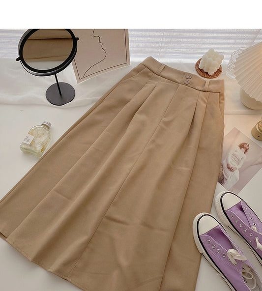 Skirt, women's solid color, versatile and simple  5716