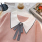 Long sleeve T-shirt design sense nail bead contrast bow top  6497