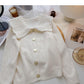 Temperament aging single breasted doll neck long sleeve slim top  6024