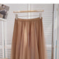 Solid color Polka Dot mesh high waist A-shaped mid length skirt  5790