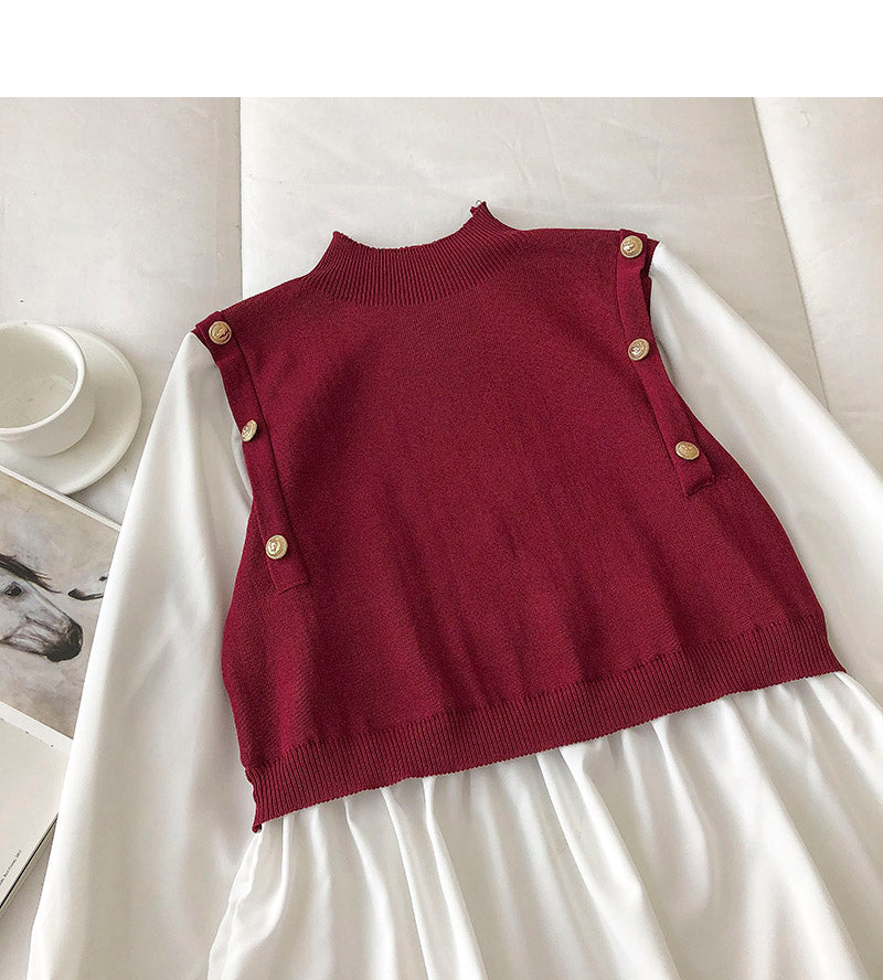 New Korean round neck retro thin wool sweater for women  6471