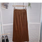 Hong Kong style solid color slim high waist A-shaped medium length skirt  5791