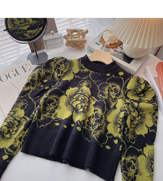 Modisches Langarm-Pullover-Oberteil 6144 mit dünner Luftblase und personalisiertem Muster