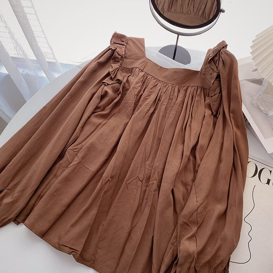 Haut français fin à col carré et motif de minorité coréenne 6297