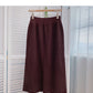 Korean casual solid color simple high waist split A-line skirt  5801