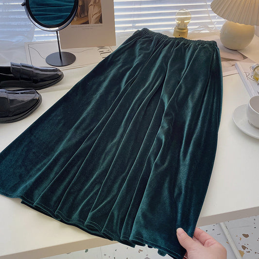 Korean slim and versatile comfortable high waist A-line skirt  5743