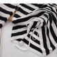 Long Sleeve Striped t-shirt design V-neck drawstring top  6485