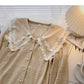 Baby collar design shirt Lace Long Sleeve Top  6336