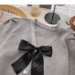 French Lantern Sleeve Sweater bow top  6474