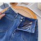 Design sense small pocket high waist A-line casual skirt  5594