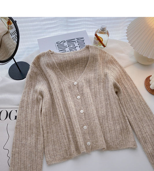 Vielseitige, beliebte V-Ausschnitt-Bluse 5851 im koreanischen Stil