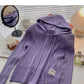 Long sleeved hooded sweater coat with design top  6531