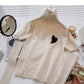 High neck Pullover Sweater design sense two long sleeved bottomed tops  6608
