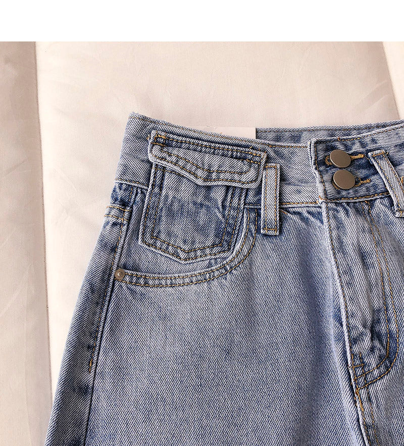 Nouvelle jupe étudiante de cow-boy rétro coréenne de Hong Kong pour femme 5679