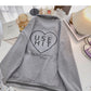 Korean languid leisure personalized contrast color long sleeved top  6227
