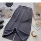 Retro casual slim split high waist A-line skirt  5772