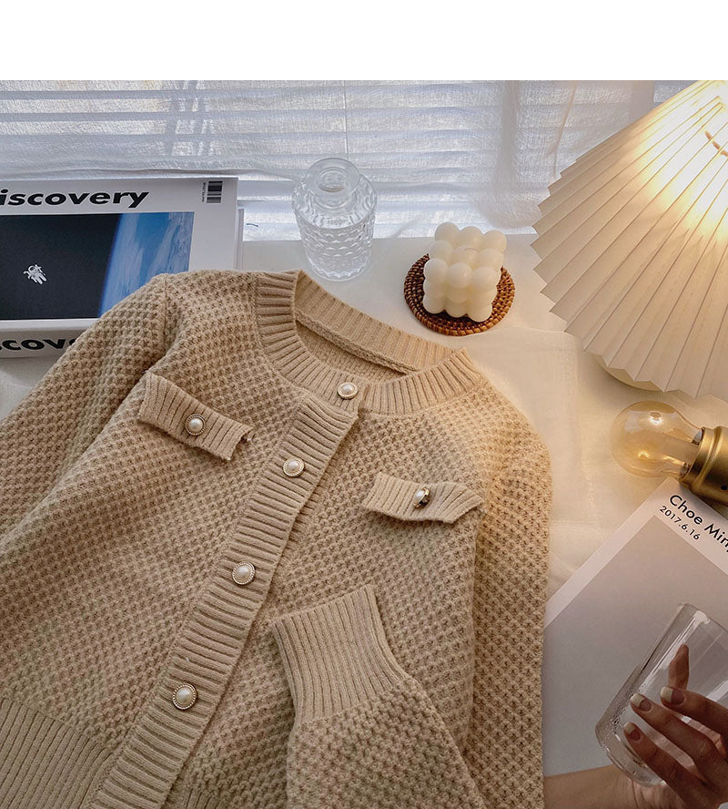 Temperament solid color thin long sleeve short top  5860