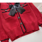 Bow V-neck Vintage sweater cardigan long sleeve top  6199